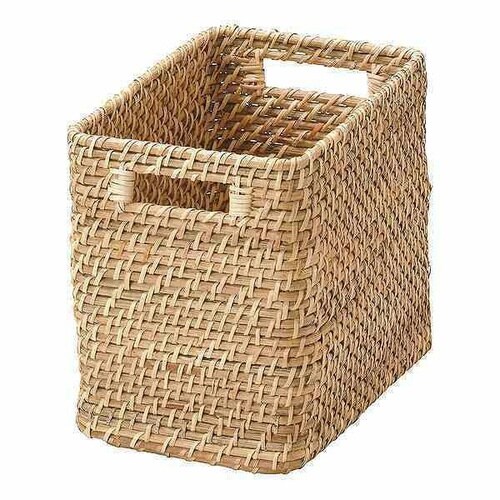 収納ボックス 縦型 ラタン 籐製 1/2サイズ