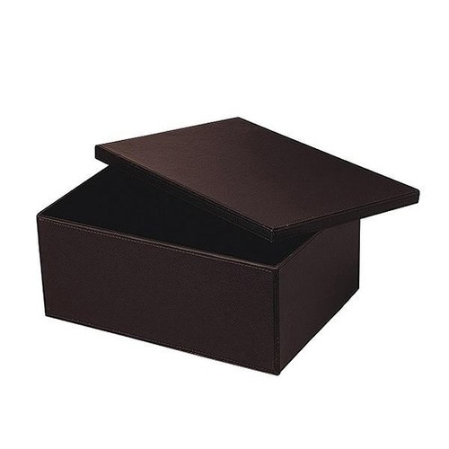 バスケット 収納 フェイクレザー ダークブラウン