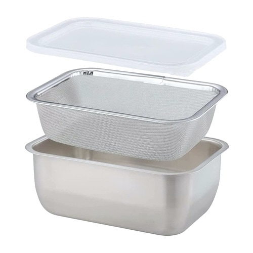 水切りバット 3点セット 蓋付き ステンレス製