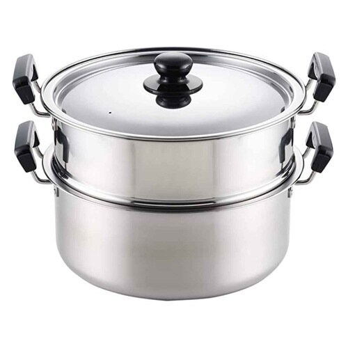 両手鍋 28cm IH対応 2段蒸し器付き