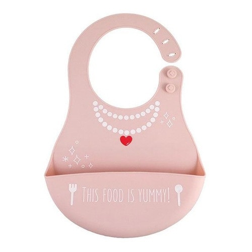 ベビーエプロン シリコンビブ ネックレス ピンク