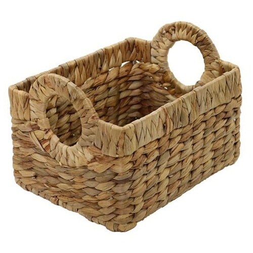 収納 バスケット 持ち手付き 約 ナチュラル