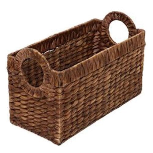 収納 バスケット 持ち手付き 約 ダークブラウン
