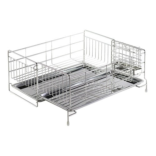 水切りラック オールステンレス広げて使える水切り