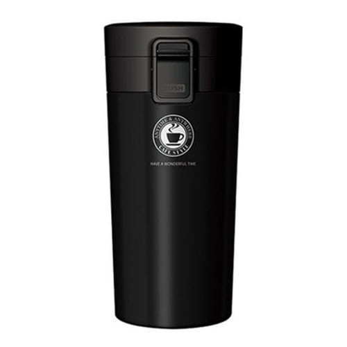 水筒 370ml ステンレス ワンタッチ ブラック