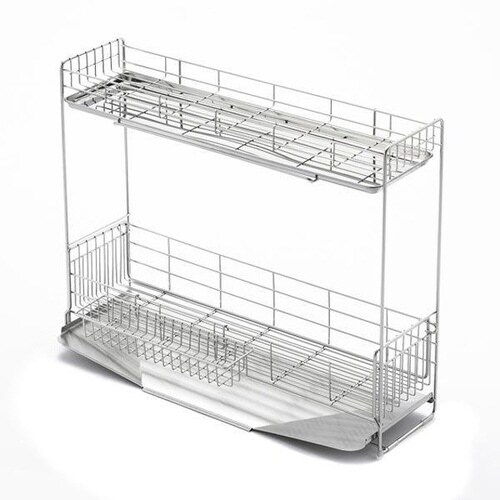 水切りラック シンクサイド 幅の広がる2段水切り