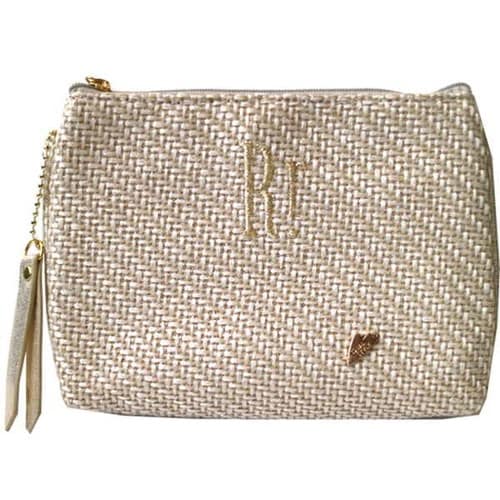 ポーチ Natural イニシャル R(ゴールド)