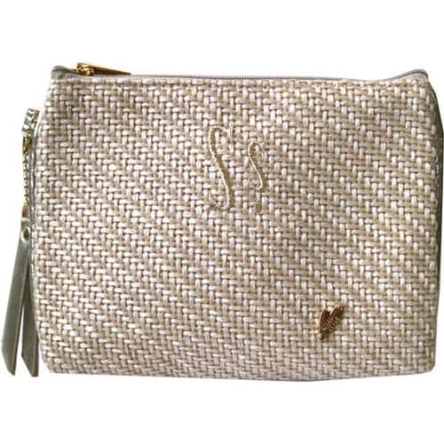 ポーチ Natural イニシャル S(シルバー)