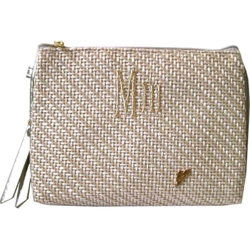 ポーチ Natural イニシャル M(シルバー)