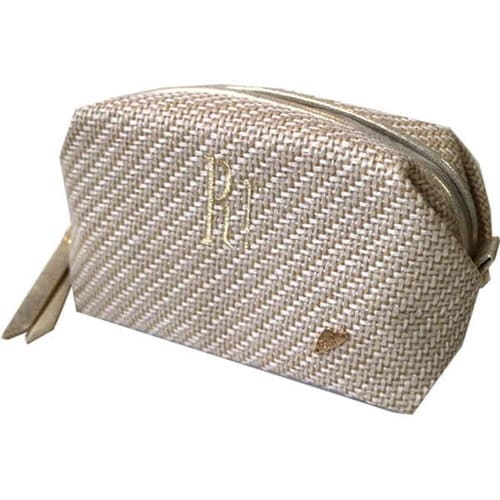 ポーチ Natural イニシャル R(ゴールド)