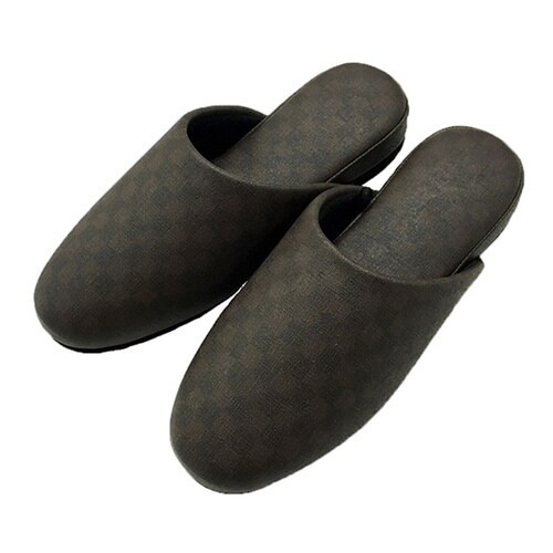 スリッパ FeelFoot チェッカー ブラウン