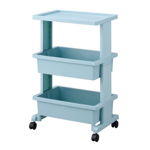 キッチンワゴン テーブルワゴン 3段 ブルー