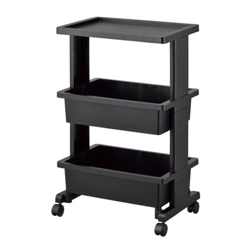 キッチンワゴン テーブルワゴン 3段 ブラック