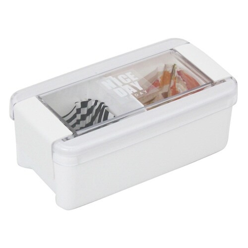 お弁当箱 1段 パッキン一体式 ホワイト