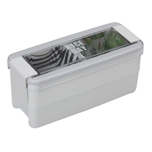 お弁当箱 2段 パッキン一体式 ホワイト