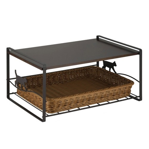 キッチンラック トースターラック ネコ ブラウン