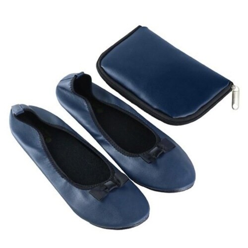 携帯スリッパ レ プリエ クラシック ネイビー M