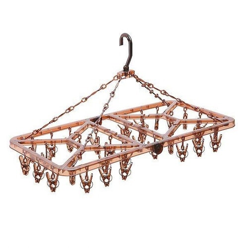 角ハンガー 32ピンチ ブラウン