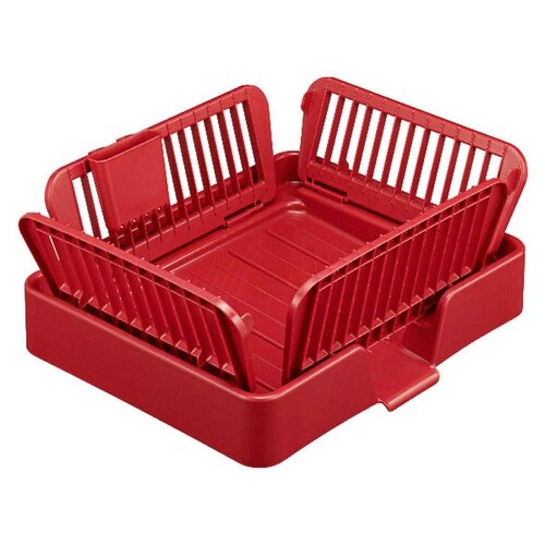 水切りかご 水が流れる スタンド付き ワインレッド