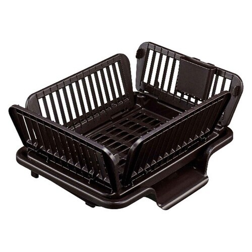 水切りかご 水が流れる たためる水切り ブラウン