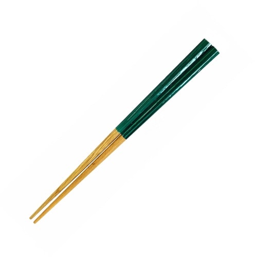 箸 子供用 15cm 2から4歳用 栗 天然木 緑