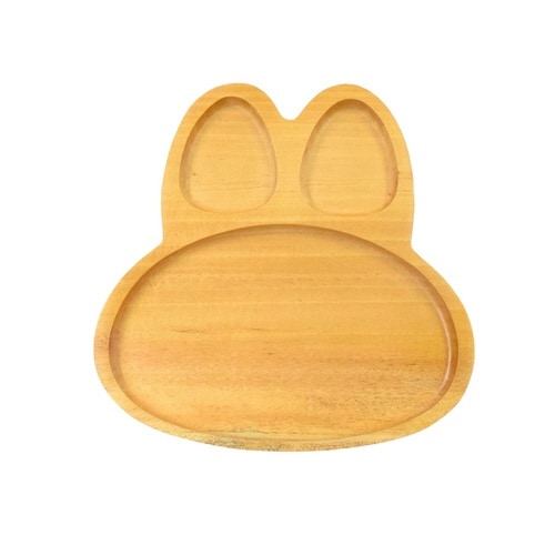 ランチプレート 子供用 天然木 皿 食器 ウサギ