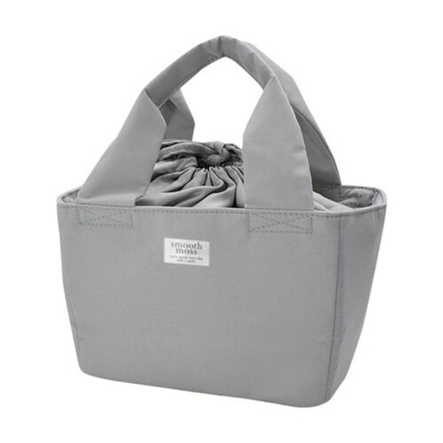ランチバッグ 保冷 巾着 smooth グレー