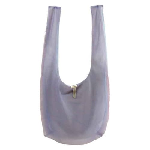 エコバッグ M 軽量 ラベンダー×ライトブルー