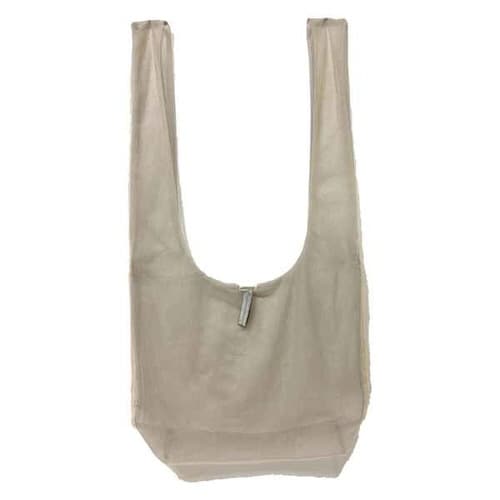 エコバッグ M 軽量 グレー×ベージュ