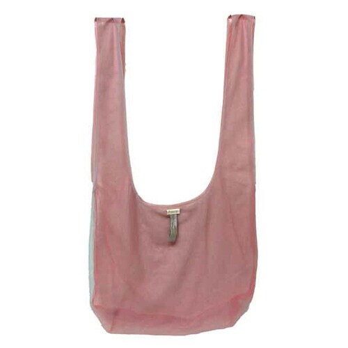 エコバッグ M 軽量 ブルーグリーン×ピンク