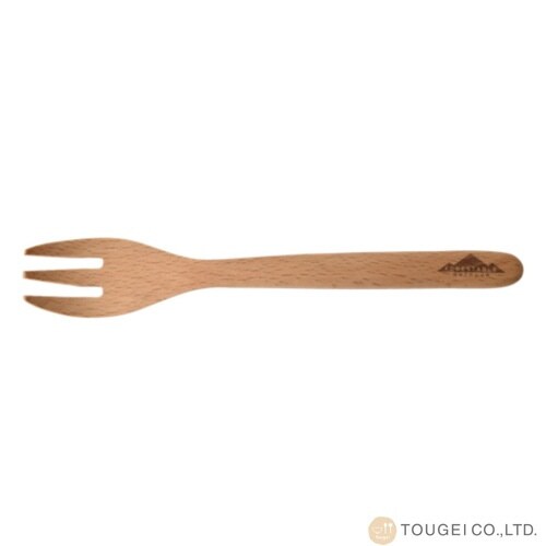フォーク 木製 アウトドア 18cm