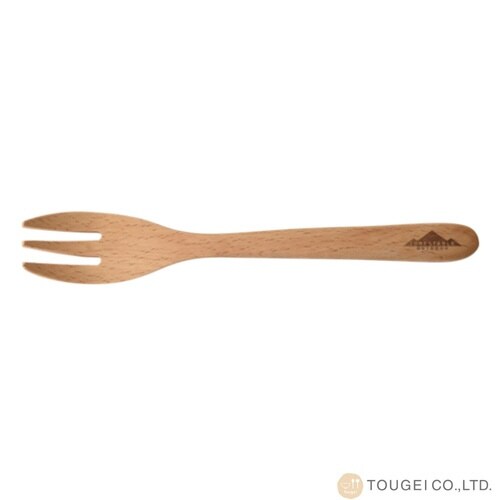 フォーク 木製 アウトドア 20cm