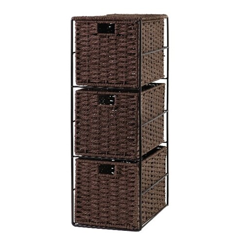 収納ボックス ペーパーバスケット ダークブラウン