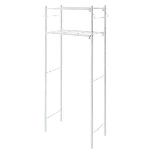 ランドリーラック 角パイプ洗濯機棚 伸縮 洗濯機