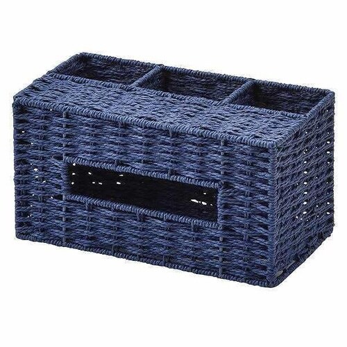 ティッシュケース 紙 収納 多機能 ネイビー