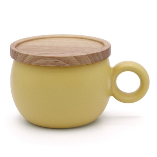 マグカップ フタ付き 280ml イエロー