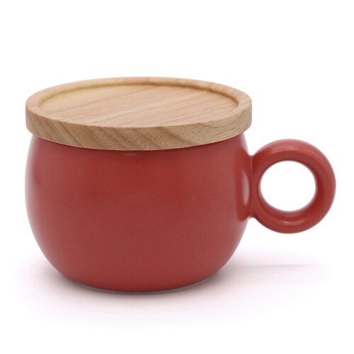 マグカップ フタ付き 280ml レッド