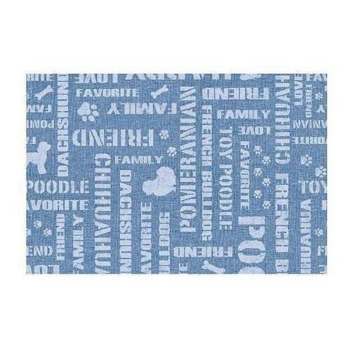 マット ペット用 60cmx90cm 英字 ブルー