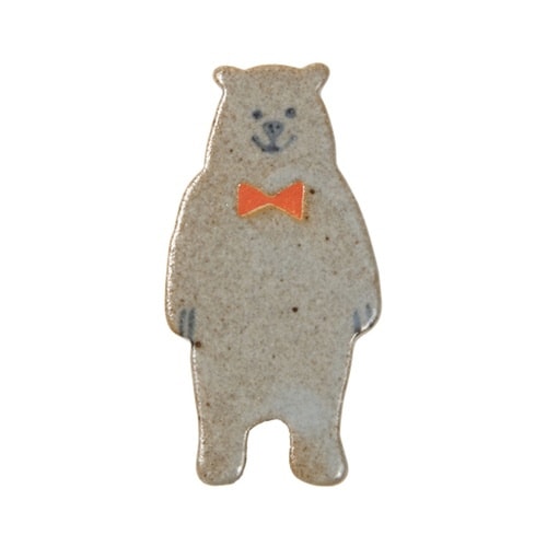 箸置き 5cm くま 箸置 磁器 日本製 グレー