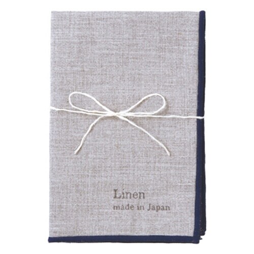 ランチョンマット 布 40cm リネン 麻 ブルー