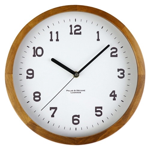 掛け時計 ウォールクロックL 無垢材 ブラウン