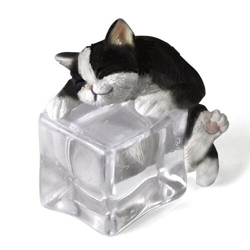 置物 猫 ネコ オブジェ アイスアニマル ハチワレ