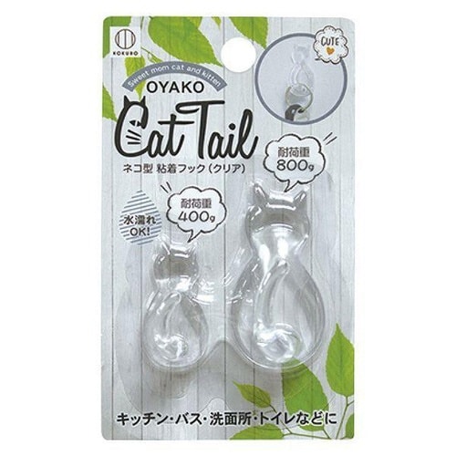 フック 大小 2個組 キャットテール クリア