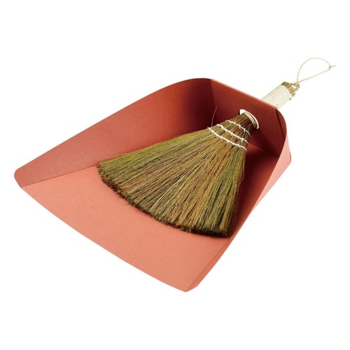 ほうき ちりとり セット 室内 掃除 レッド