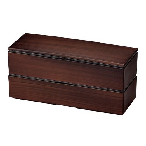 お弁当箱 2段 560ml スリム 栃木目