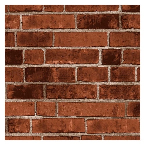 壁紙 はがせる シール レンガ 赤