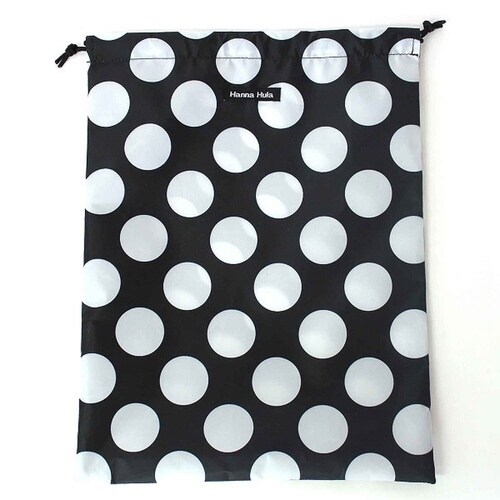 巾着袋 L 消臭 抗菌 大 ブラックドット