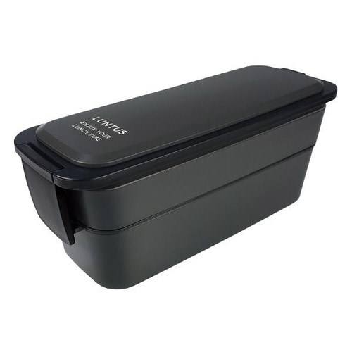 お弁当箱 2段 800ml 抗菌 ブラック