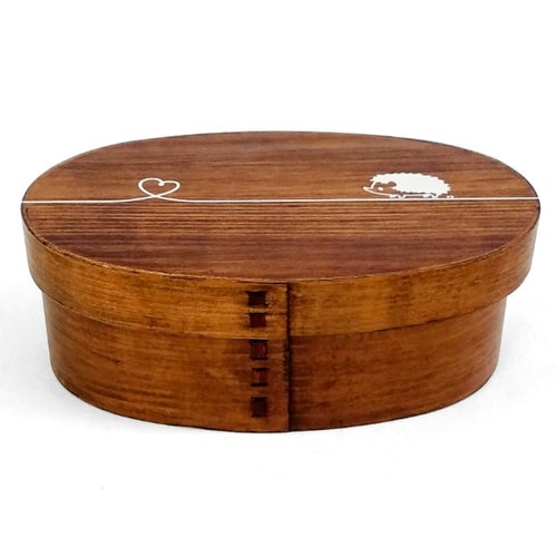 お弁当箱 曲げわっぱ 400ml 漆塗 ハリネズミ