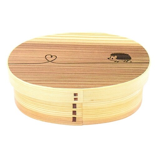 弁当箱 曲げわっぱ 400ml 1段 ハリネズミ